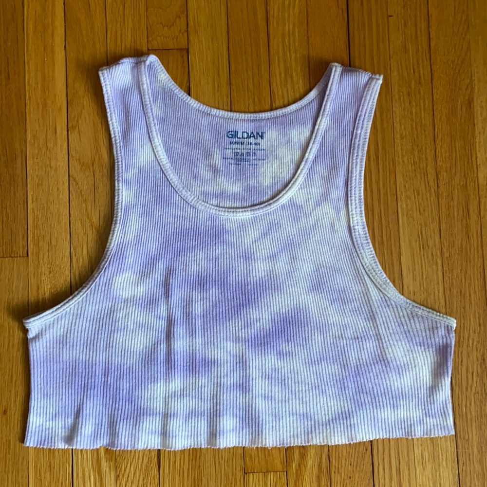 Purple tie-dye tank
